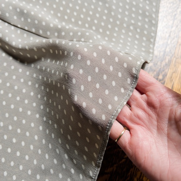 Grey High Waist Midi Skirt, Polka Dot Pattern, Simple Vintage A Line Skirt - Picture 2 of 6